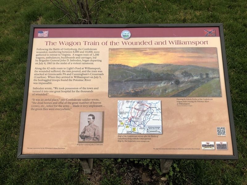 The Wagon Train of the Wounded and Williamsport Marker image. Click for full size.