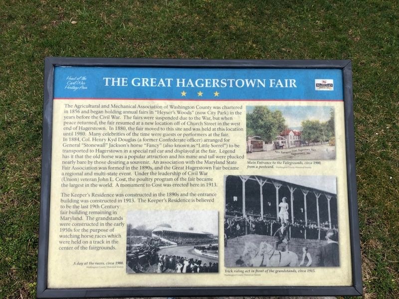 The Great Hagerstown Fair Marker image. Click for full size.