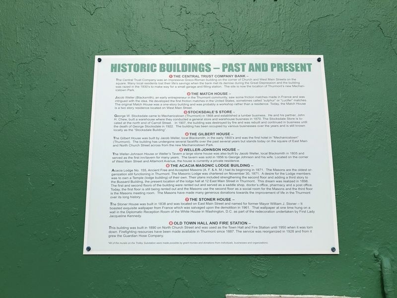 Historic Buildings—Past and Present Marker. Click for full size. Historic Buildings—Past and Present Marker image. Click for full size.