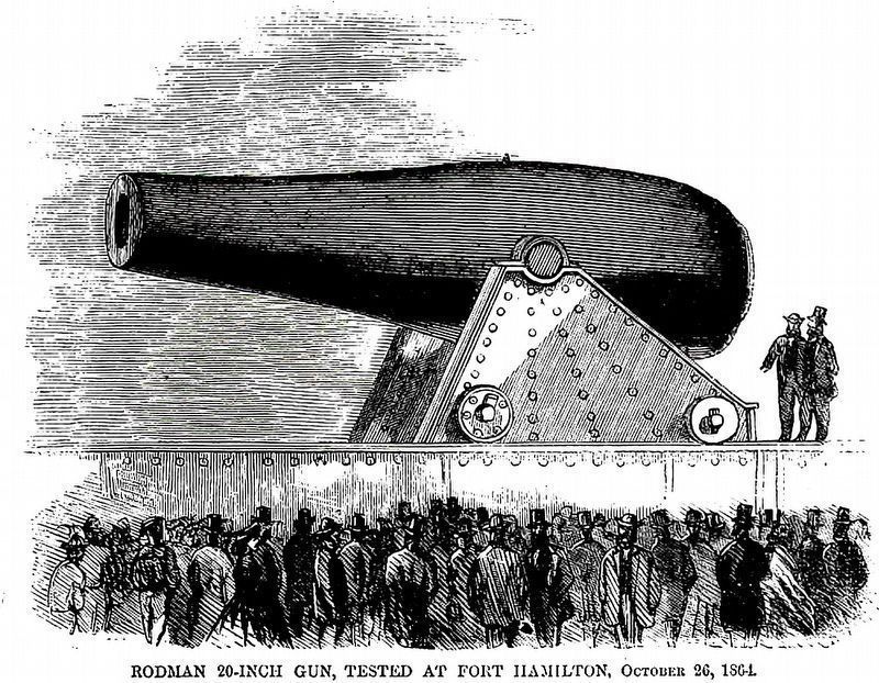 Rodman 20-Inch Gun Tested at Fort Hamilton, October 26, 1864. image. Click for full size.