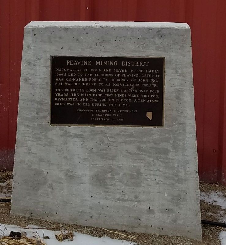 Peavine Mining District Marker image. Click for full size.