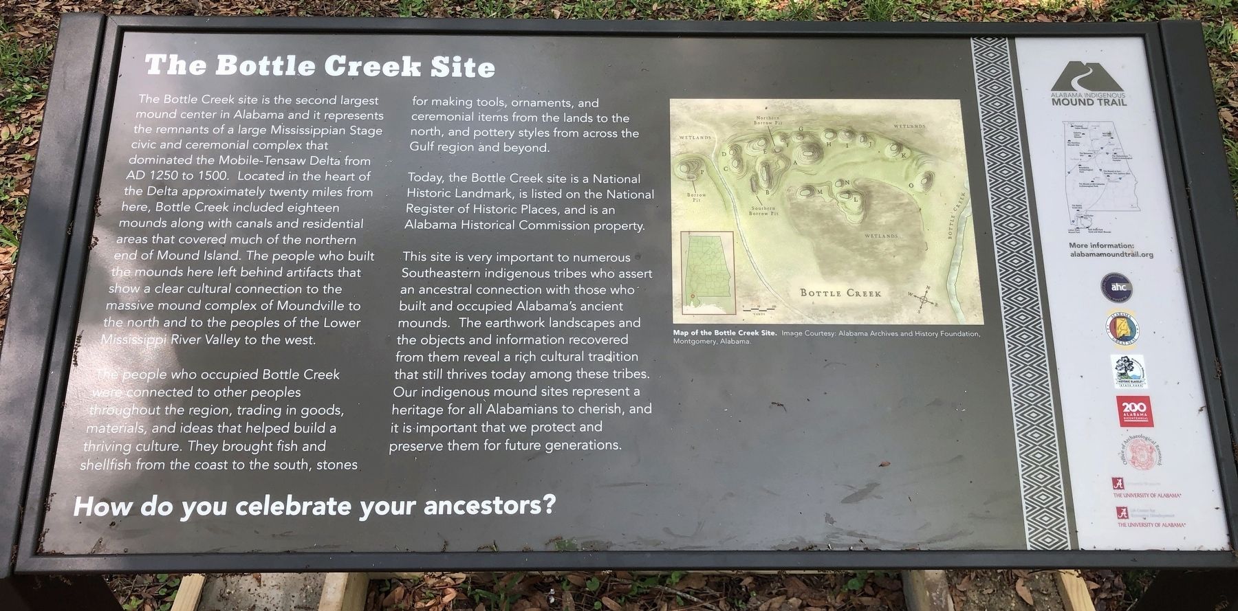 The Bottle Creek Site Marker. Click for full size. The Bottle Creek Site Marker image. Click for full size.