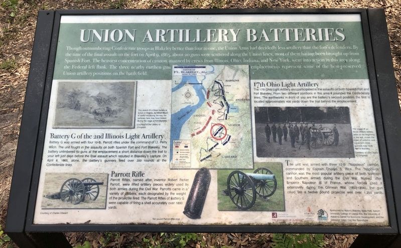 Union Artillery Batteries Marker image. Click for full size.
