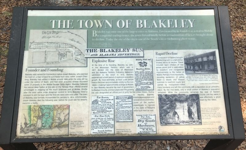 The Town of Blakeley Marker image. Click for full size.
