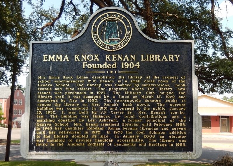 Emma Knox Kenan Library Marker image. Click for full size.