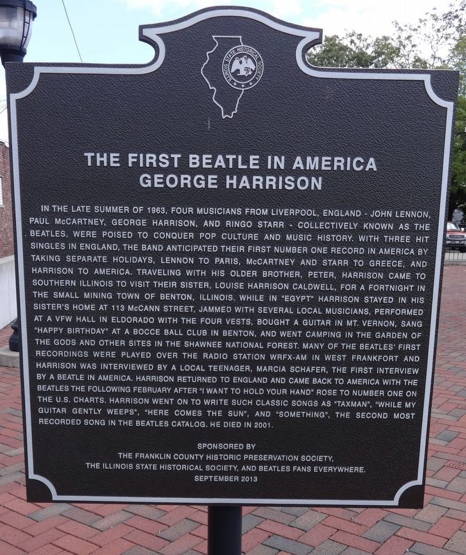 The First Beatle In America George Harrison Marker image. Click for full size.
