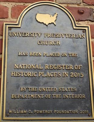 University Presbyterian Church Marker image. Click for full size.