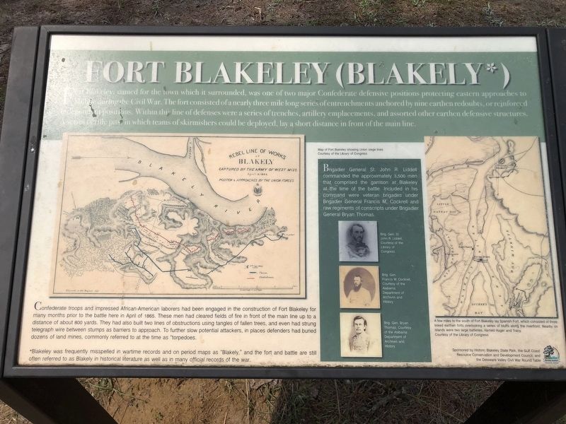Fort Blakeley (Blakely*) Marker image. Click for full size.