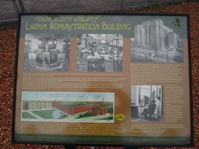 Frank Lloyd Wrights Larkin Administration Building Marker image. Click for full size.