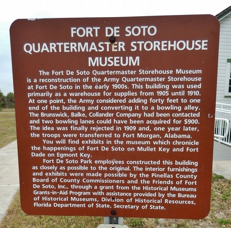 Fort De Soto Quartermaster Storehouse Museum Marker image. Click for full size.
