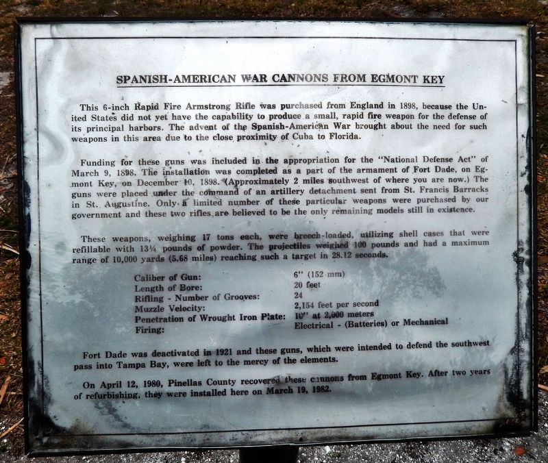 Spanish-American War Cannons from Egmont Key Marker image. Click for full size.