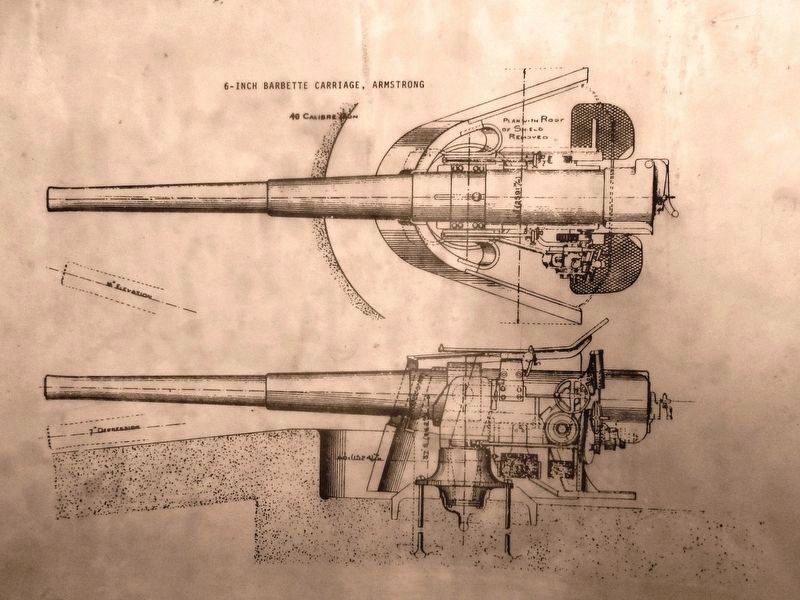 6-inch Cannon Schematic (<i>nearby supplemental marker</i>) image. Click for full size.