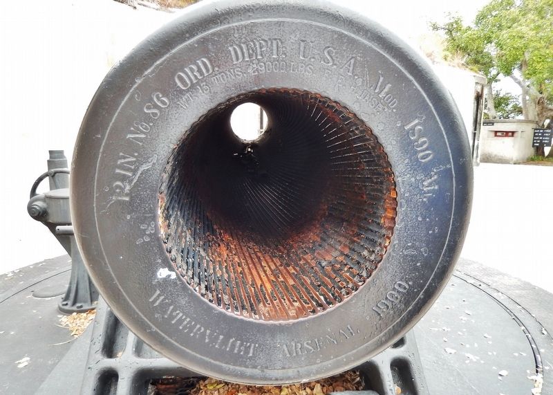 12-inch Seacoast Mortar: Model 1890-M1 Barrel (<i>rifling clearly visible inside</i>) image. Click for full size.