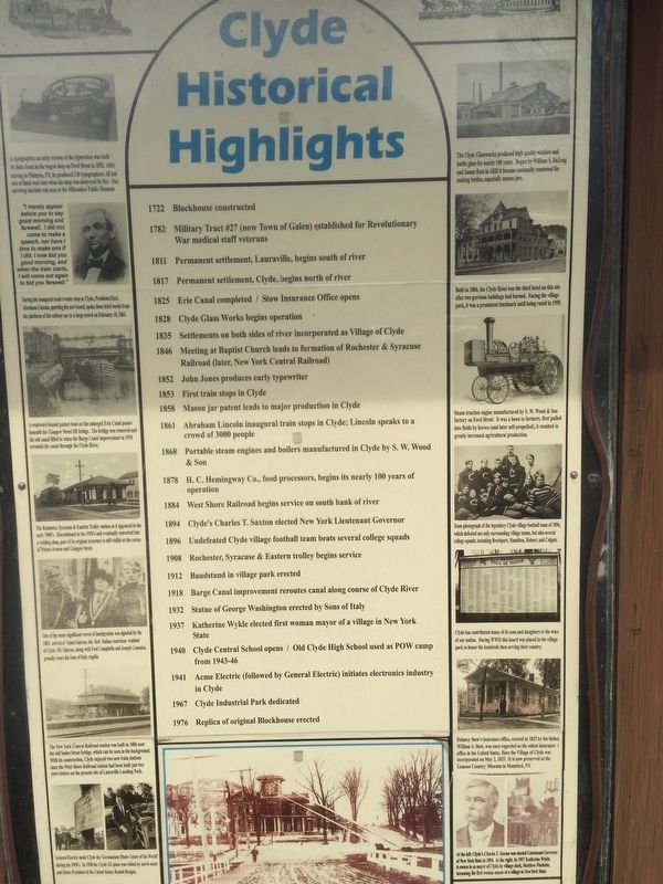 Clyde Historical Highlights Marker image. Click for full size.