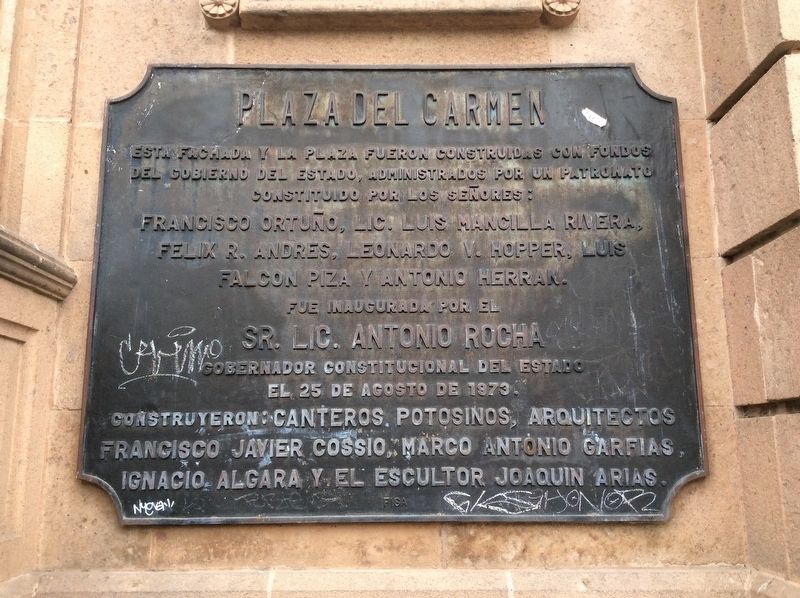 An additional nearby Plaza del Carmen marker image. Click for full size.