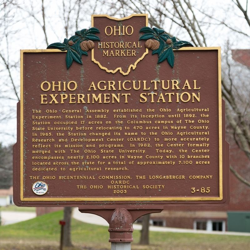 Ohio Agricultural Experiment Station Marker. Click for full size. Ohio Agricultural Experiment Station Marker image. Click for full size.
