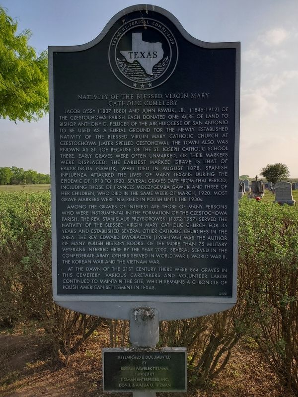 Nativity of the Blessed Virgin Mary Catholic Cemetery Marker image. Click for full size.