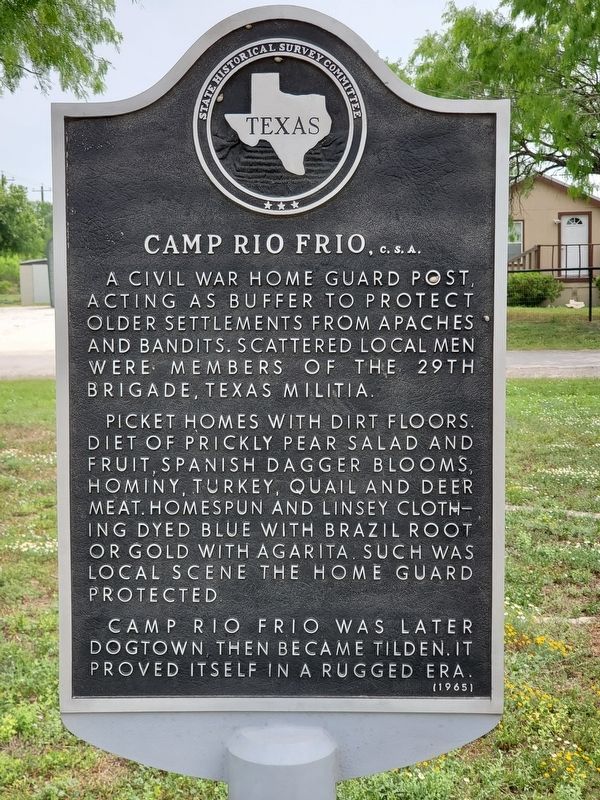Camp Rio Frio, C.S.A. Marker image. Click for full size.