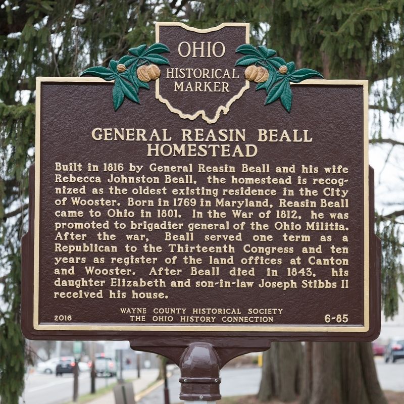 General Reasin Beall Homestead face of marker image. Click for full size.