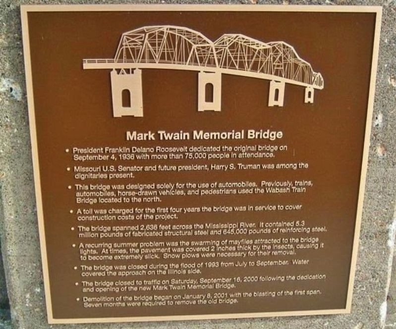 Mark Twain Memorial Bridge Marker image. Click for full size.