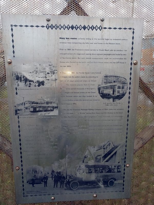 Ticket to Ride Marker. Click for full size. Ticket to Ride Marker image. Click for full size.
