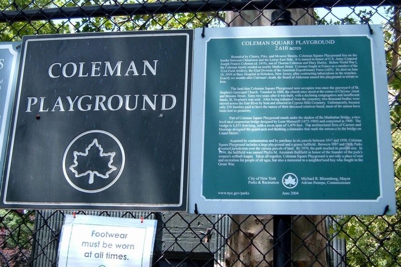 Coleman Square Playground Marker. Click for full size. Coleman Square Playground Marker image. Click for full size.
