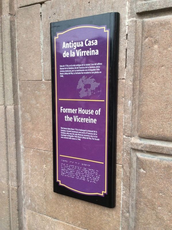 Former House of the Vicereine Marker image. Click for full size.