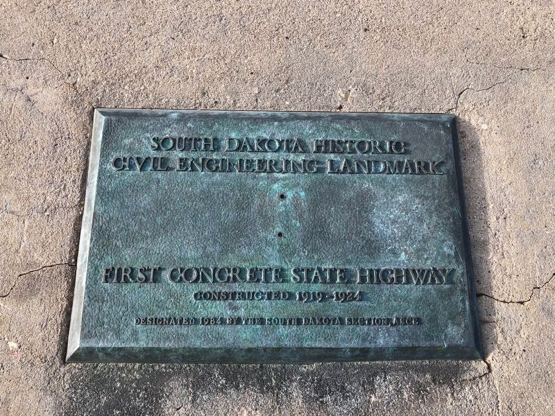 First Concrete State Highway Marker. Click for full size. First Concrete State Highway Marker image. Click for full size.