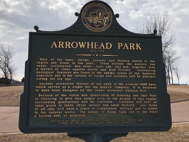 Arrowhead Park Marker (side two) image. Click for full size.