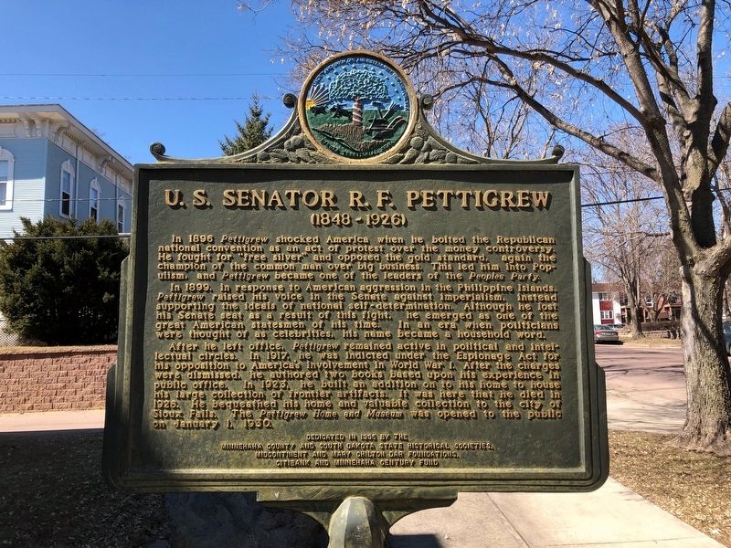 U.S. Senator R.F. Pettigrew Marker image. Click for full size.