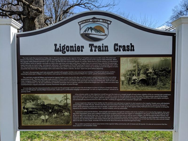 Ligonier Train Crash Marker image. Click for full size.
