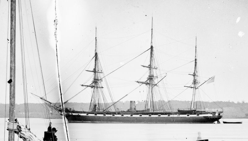 Steam corvette USS <i>Pensacola</i> in Alexandria, VA, 1861 image. Click for full size.