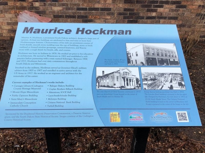 Maurice Hockman Marker image. Click for full size.