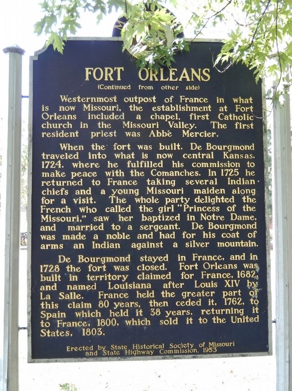 Fort Orleans Marker (<i>side 2</i>) image, Touch for more information