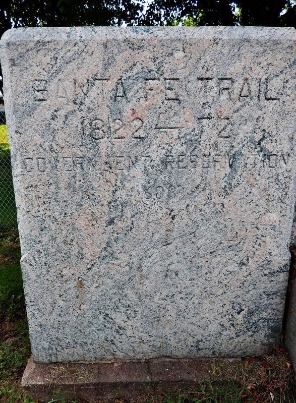 Santa Fe Trail Marker (<i>left panel</i>) image. Click for full size.