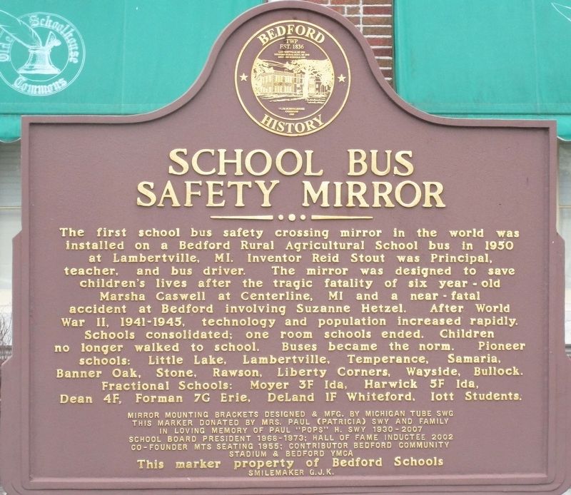 School Bus Safety Mirror Marker image. Click for full size.