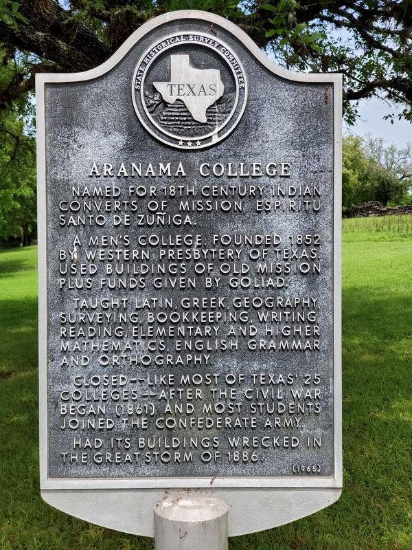Aranama College Marker image. Click for full size.