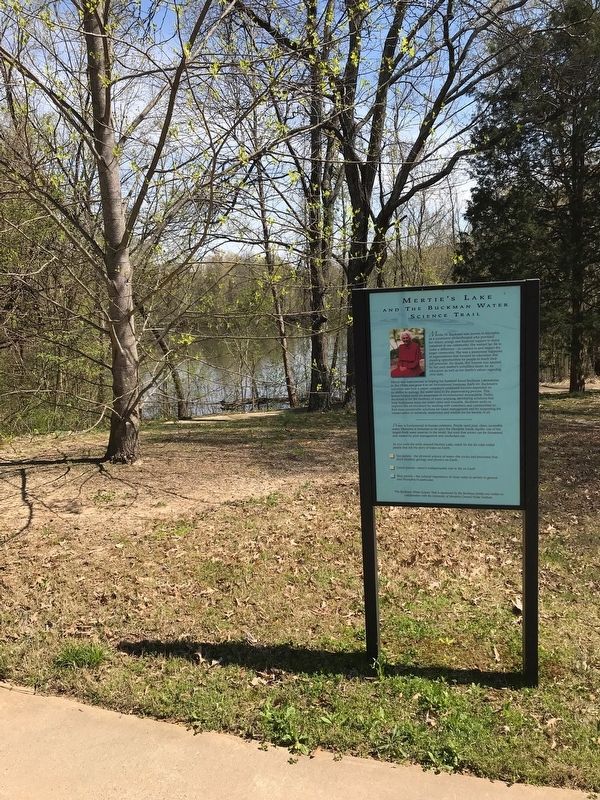 Mertie's Lake and the Buckman Water Science Trail Marker image. Click for full size.