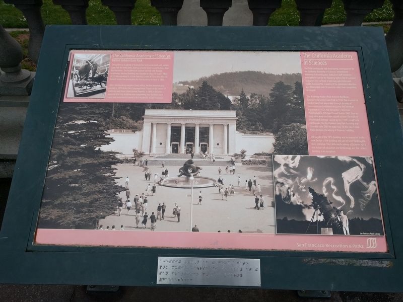 The California Academy of Sciences Marker. Click for full size. The California Academy of Sciences Marker image. Click for full size.