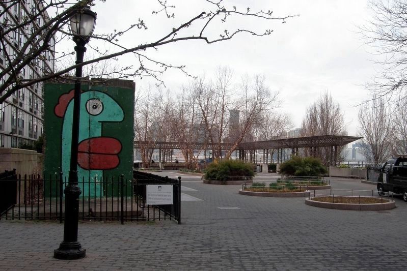 Berlin Wall segment at Kowsky Plaza. Click for full size. Berlin Wall segment at Kowsky Plaza image. Click for full size.