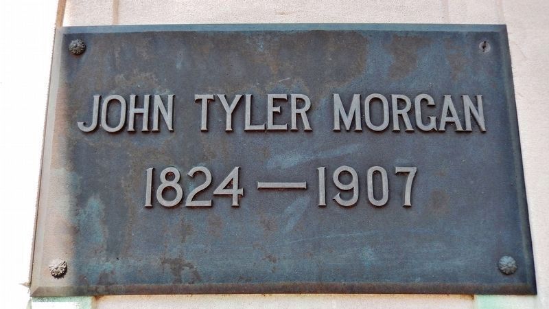 John Tyler Morgan plaque (<i>mounted within memorial arch on north side of building</i>) image. Click for full size.