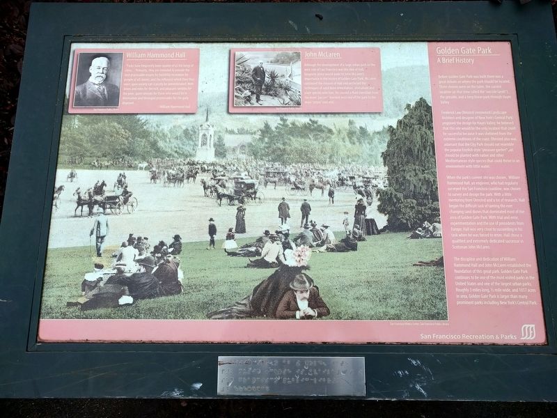 Golden Gate Park: A Brief History Marker. Click for full size. Golden Gate Park: A Brief History Marker image. Click for full size.