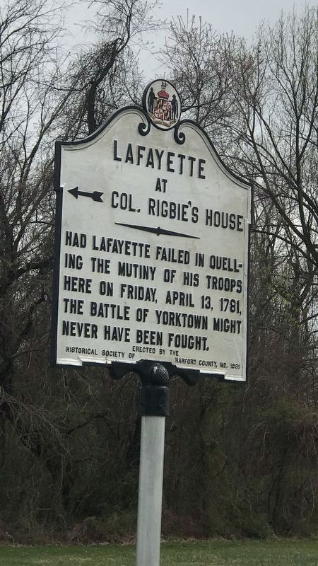 Lafayette at Colonel Rigbies House Marker image. Click for full size.