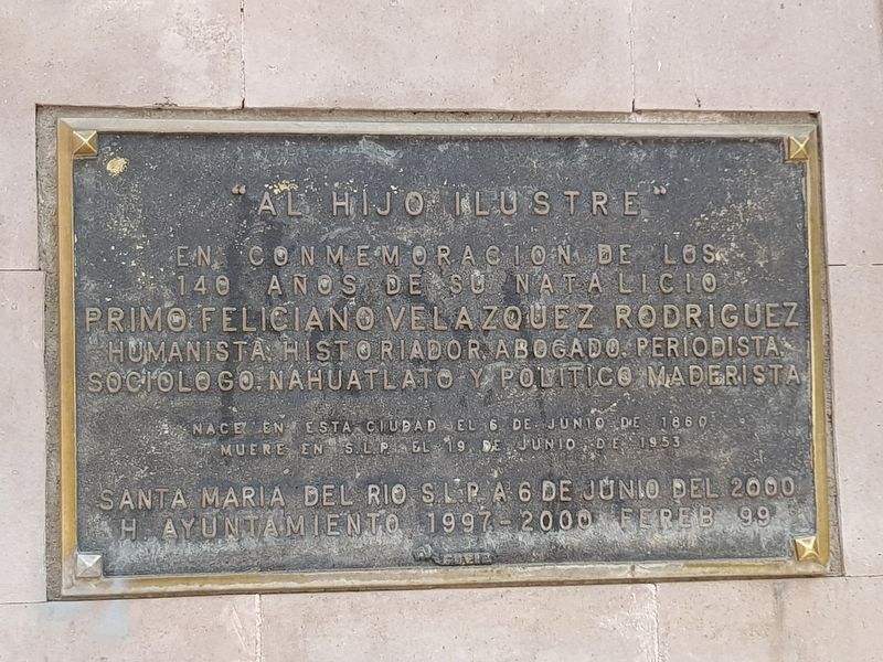 Primo Feliciano Velázquez Rodríguez Marker. Click for full size. Primo Feliciano Velázquez Rodríguez Marker image. Click for full size.