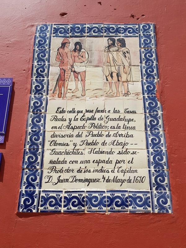 The nearby "Otomíes and Guachichiles" marker, mentioned in the marker text. Click for full size. The nearby "Otomíes and Guachichiles" marker, mentioned in the marker text image. Click for full size.
