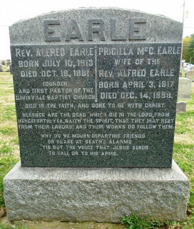 Rev. Alfred Earle Monument image. Click for full size.