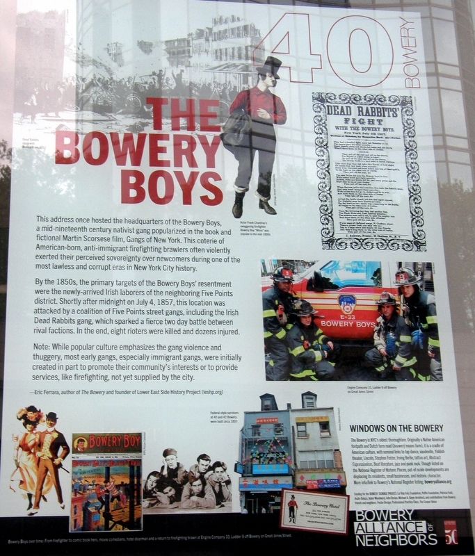 The Bowery Boys Marker image. Click for full size.