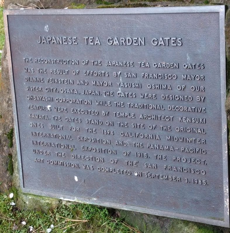 Japanese Tea Garden Gates Marker image. Click for full size.