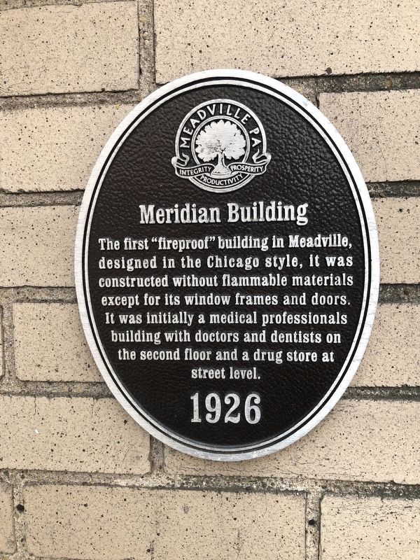 Meridian Building Marker. Click for full size. Meridian Building Marker image. Click for full size.