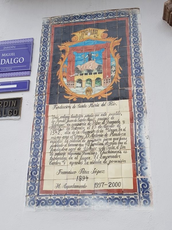 Foundation of Santa María del Río Marker. Click for full size. Foundation of Santa María del Río Marker image. Click for full size.
